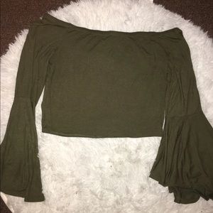Off the shoulder long sleeve top